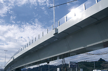 投物防止柵 國道11號小坂高架橋(愛媛県松山市)